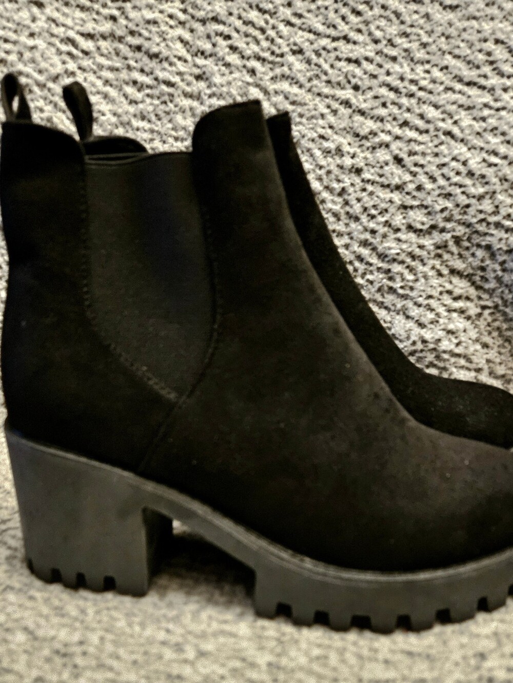 Classic Black Chunky Chelsea Booties for Women